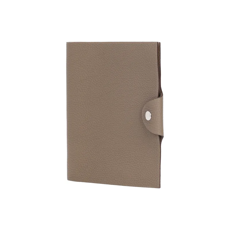 HERMES Togo Calfskin Storage Bag Unisex 18 Etoupe Elephant Gray-2