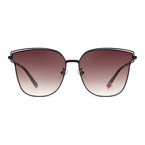 PSACSS Stainless Steel Irregular Shape Sunglasses Unisex Gradual Gray/Gradual Fuchsia-3
