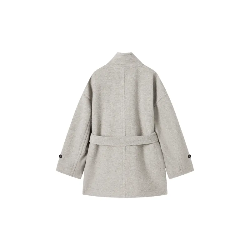 DIALOGUE Coat Women's Mixed Light Gray-1