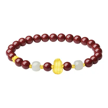 Double Happiness Gift Cinnabar Bracelets Unisex