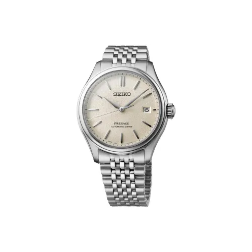 SEIKO Presage Series Automatic Mechanical Movement Stainless Steel Strap Watch 40.2mm Men's Watches White Dial