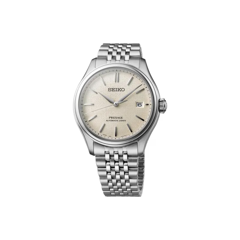 SEIKO Presage Series Automatic Mechanical Movement Stainless Steel Strap Watch 40.2mm Men's Watches White Dial-0