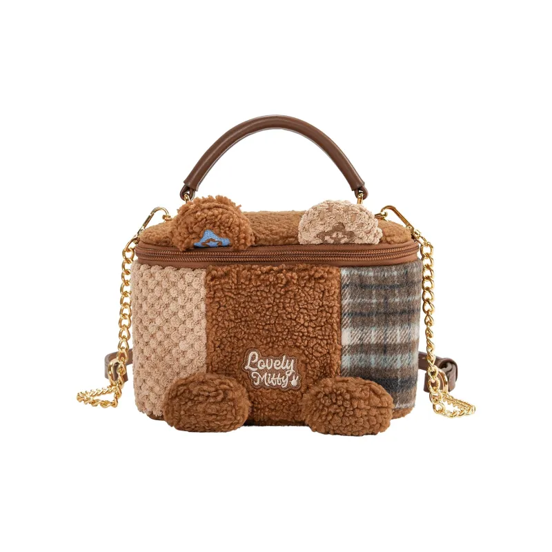 Miffy Fabric Crossbody One Shoulder Handbags Small Size Women's Pink/Brown-10