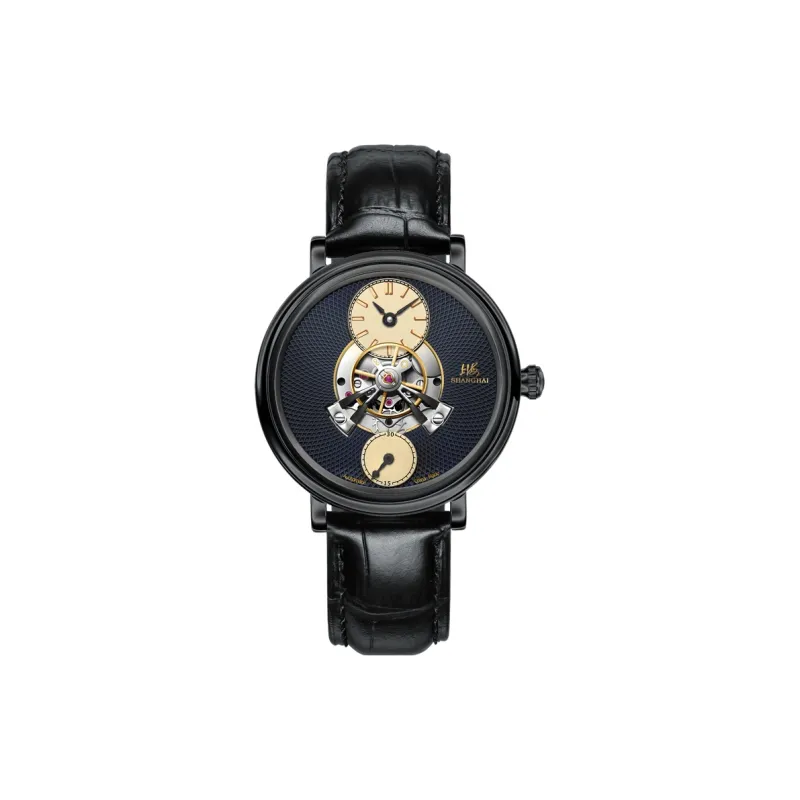 SHANGHAI Metropolis Automatic Mechanical Movement Cow Leather Strap Watch Men's Watches Blue Dial-11