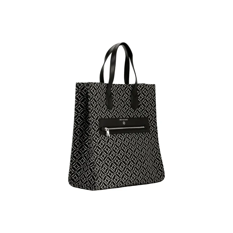 MICHAEL KORS Fabric Tote Bag, Shopping Bag, Handbag, Crossbody Bag Tubas Women's Black & White-2