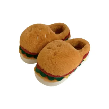 Meter Fall And Winter Fun Home Cotton Slippers Cute Hamburg Fully Enclosed With Fleece Warm Women's Slippers
