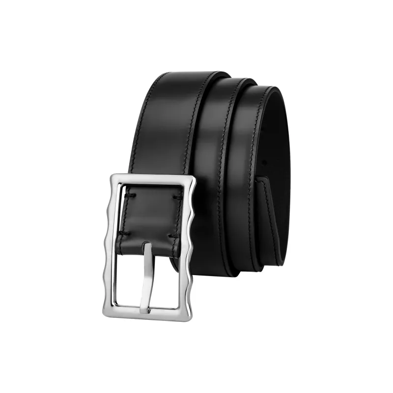 CATELLES Top Grain Cow Leather Leather Belts Men's Silver Buckle Black/Gold Tone Lock Coffee Width  3.5cm-1