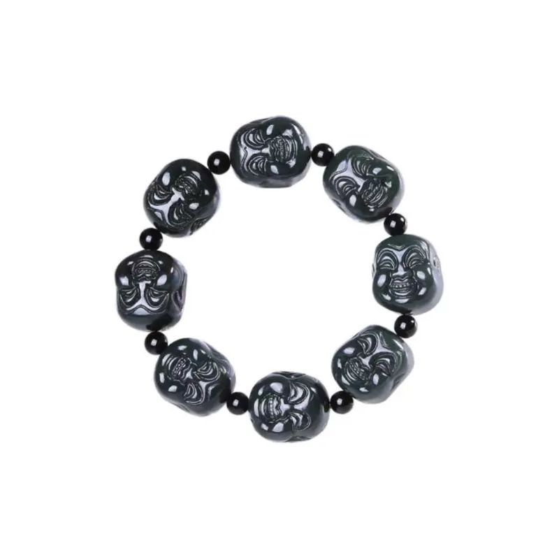 JUNWEN Hetian Jade Bracelets Green Jade Unisex-0