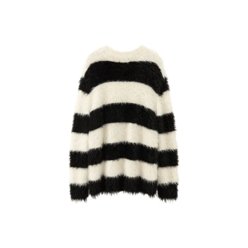 CHUU 24FW Knitwear Women's Black White Stripes-8