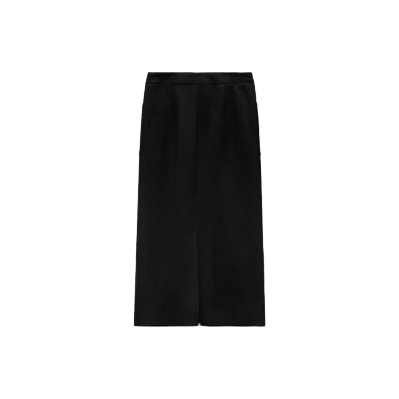 ZARA Casual Long Skirts Women's Black-1