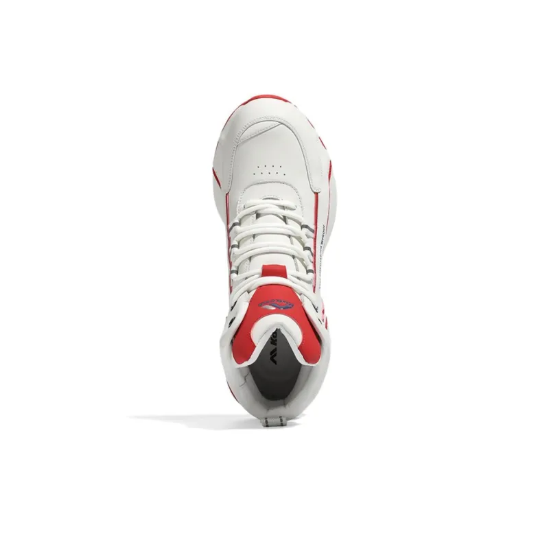 KOLUMB Anti Slip And Wear Resistant Height Increasing High Top Casual Shoes Men's White Red-3