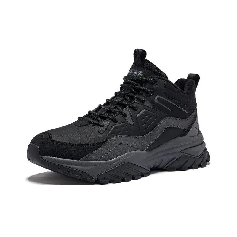 Erke Warm Sun 2 Anti Slip Wear Resistant High Top Outdoor Shoes Men's Jet Black Carbon Gray-2