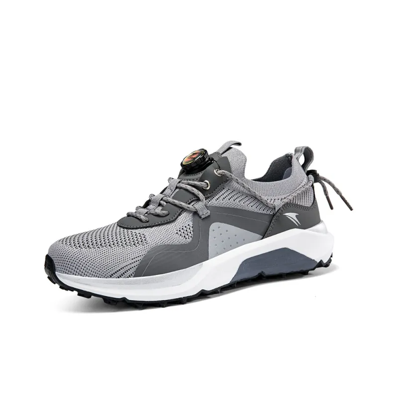 Kinglake Cushioned Slip Resistant Abrasion Resistant Low Top Casual Running Shoes Men's Light Gray Silver-1