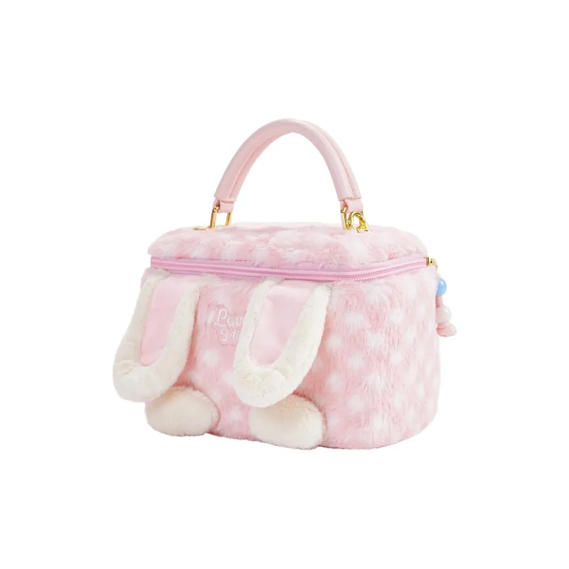Miffy Fabric Crossbody One Shoulder Handbags Small Size Women's Pink/Brown-2