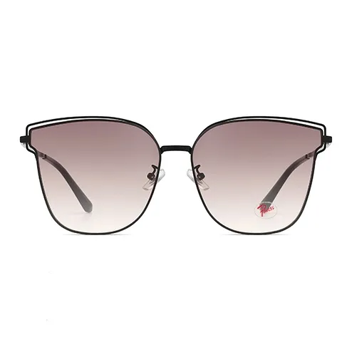 PSACSS Stainless Steel Irregular Shape Sunglasses Unisex Gradual Gray/Gradual Fuchsia-6
