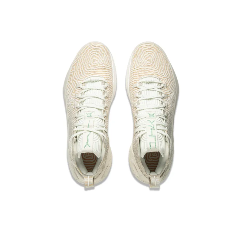 LiNing Charming ULTRA Anti Slip Wear Resistant Mid Top Basketball Shoes Men's Champagne White-3