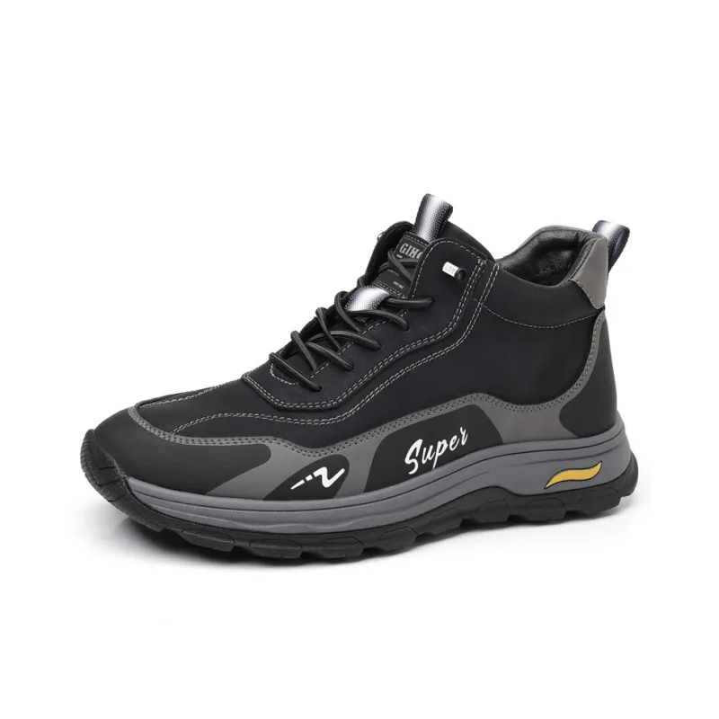 GIHO Insulated Shoe Warm Mid-Top Casual Shoes Men's Black-8