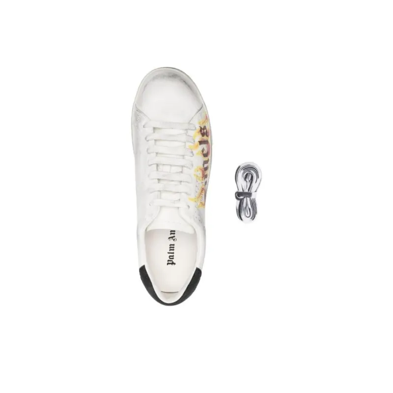 PALM ANGELS Palm One Low Top Flame Print White Multi-4