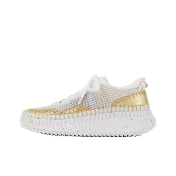 Chloé Nama Metallic Detailed Lace Up Sneakers Women's