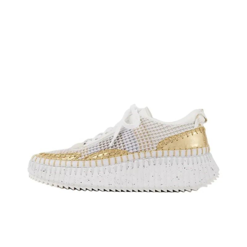 Chloé Nama Metallic Detailed Lace Up Sneakers Women's-0
