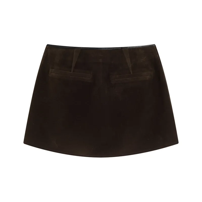 Ouyang Casual Short Skirts Women's Chocolate Brown-1