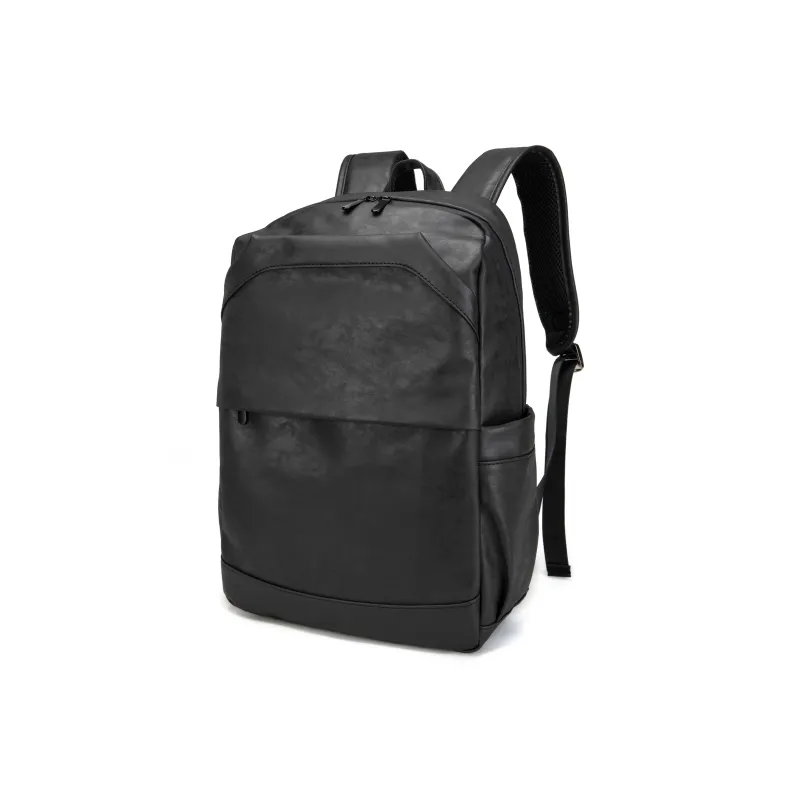 Slazenger PU Business Commute Students Patchwork Backpack Regular Men's Black/Diamond Black-1