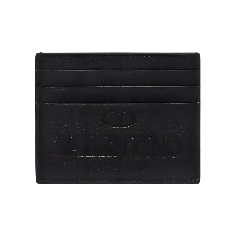 Valentino GARAVANI Calfskin Wallet, Card Holder Men's Black-1