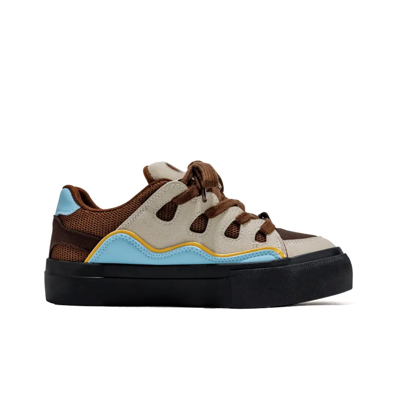 B10CROWN Anti Slip And Wear Resistant Breathable Low Top Skateboard Shoes Women's Sea Salt Milk Coffee-1