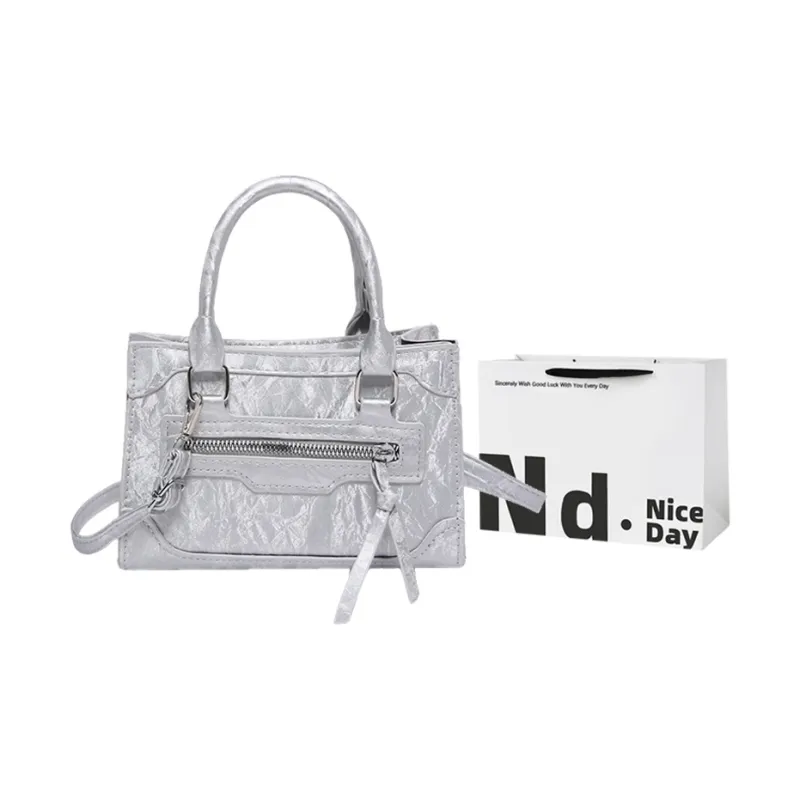 SWIMADE PU One Shoulder Handbag Women's Black/White/Pink/Blue/Green/Silver-10