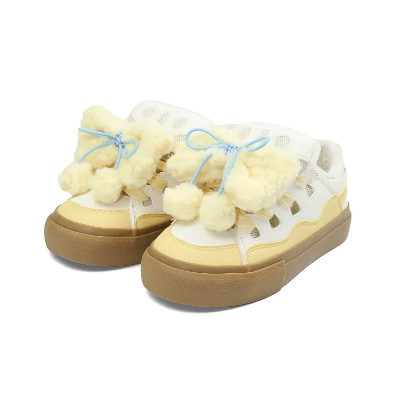 B10CROWN Warm Anti Slip And Wear Resistant Low Top Skateboard Shoes Women's Milk Tea Beige-3