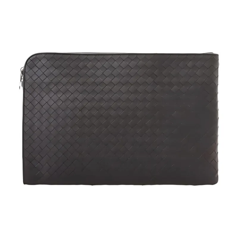 Bottega Veneta Cow Leather Clutch Men's Dark Coffee-0