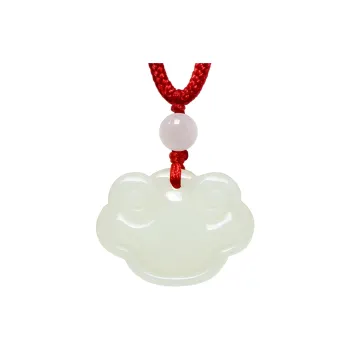 MARY WINDSOR Hetian Jade Auspicious Clouds Ruyi Lock Pale Greenish White Jade Unisex