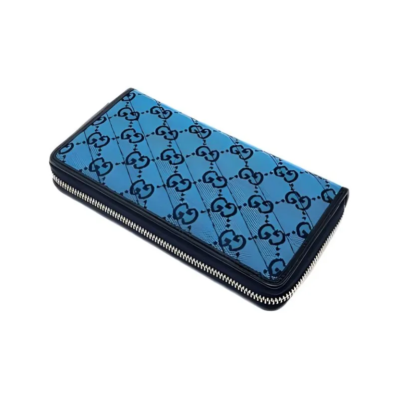 GUCCI GG Marmont Canvas With Genuine Leather Wallet Women's Blue-1