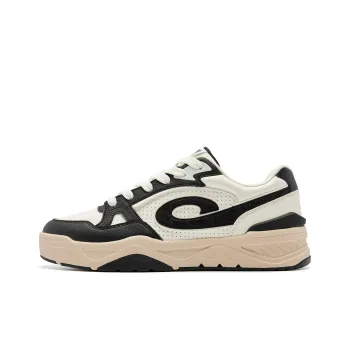 QIAODAN Rowboat Skateboard Shoes Men Low Top Ivory/Black