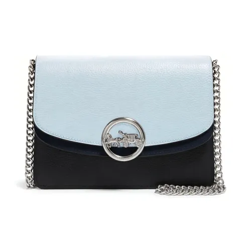 COACH Jade Cow Leather Shoulder Bag Crossbody Bag Handbag Small Size Women's Blue