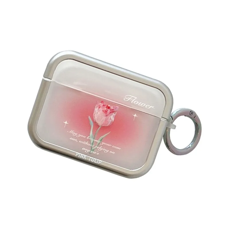 Kona Chun Compatible With AirPods 3/2/1/pro2 TPU Ins Gradient Fade Tulip High Value Fully Enclosed Headphone Cases-0