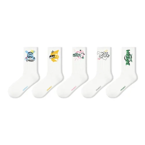 Primeet Mid Calf Socks Unisex 5 Pack