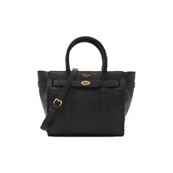 Mulberry Grain Leather Crossbody Handbag Women's Black