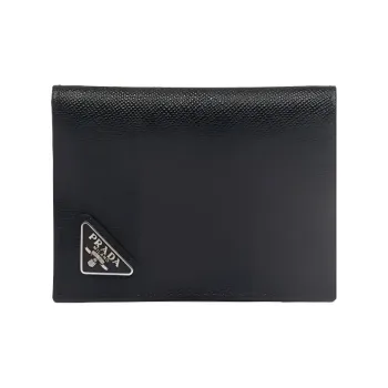 PRADA Saffiano Leather Wallet Small Size Men's Black