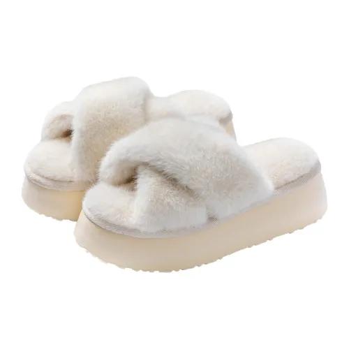 Foot Recreation Winter Home Warm Fashion Crisscross Fleece Slippers Women's Home Slippers