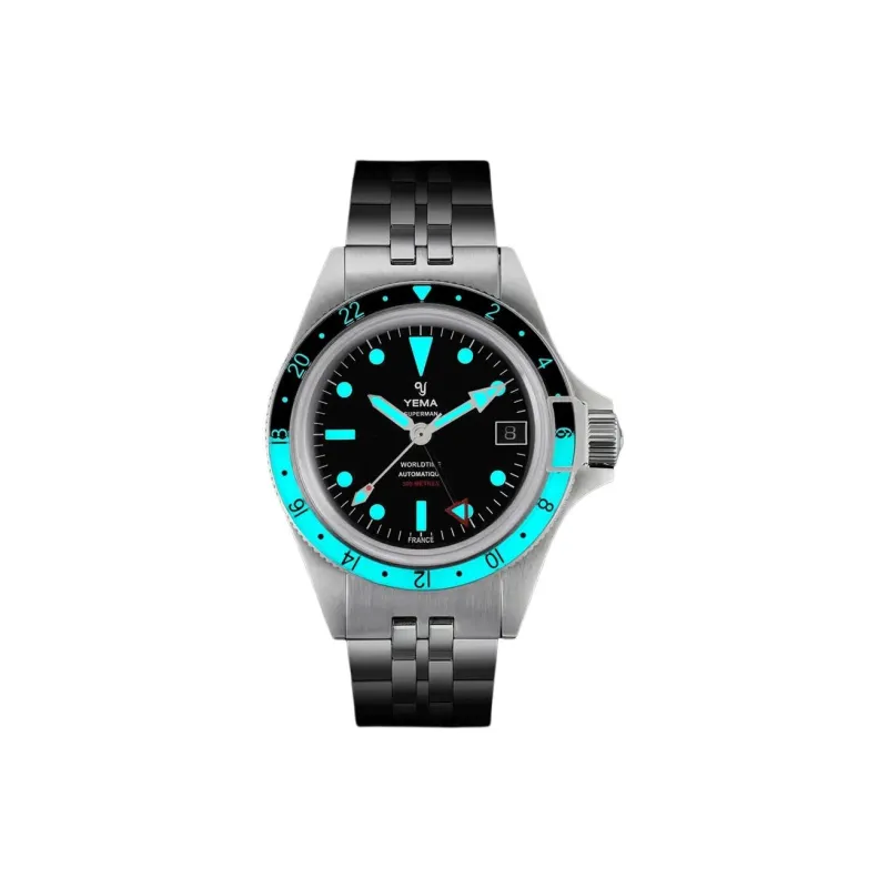 YEMA Wrist Watch Automatic Mechanical Movement Steel Strap 39mm Black Dial Men's Watches-3