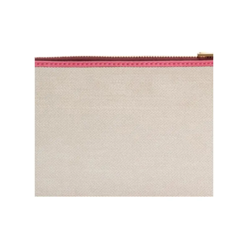 COACH Fabric Clutch Small Size Women's White & Pink-3