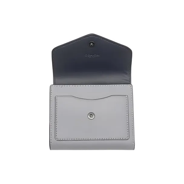 COACH Wyn Cross Grain Leather Envelope Wallet Women's Haze Blue & Gray Multicolor-4