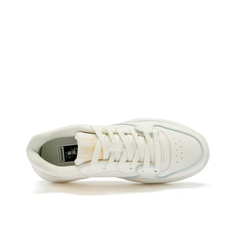 QIAODAN Skateboard Shoes Women's Low Top Soft Blue/Ivory-3