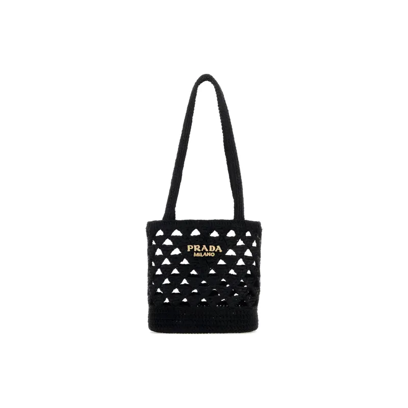 PRADA Straw Handbag Women's Black-0