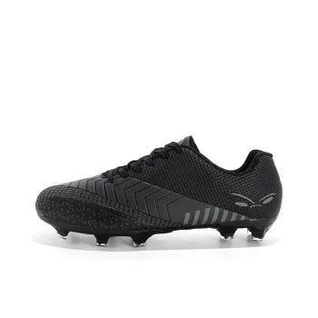 BIANSULONG FG Rubber Long Studs Soft Ground Wear Resistant Coverage Impact Resistant Soccer Shoes Unisex Black