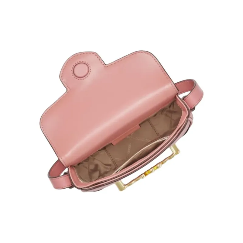 MICHAEL KORS Hally Cow Leather Saddle Bag, Shoulder Bag, Crossbody Bag Extra Small Women's Rose Pink-2