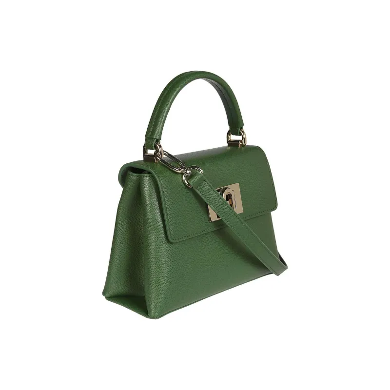 Furla 1927 Collection Leather Shoulder Bag, Crossbody Bag, Handbag Mini Women's Green-1