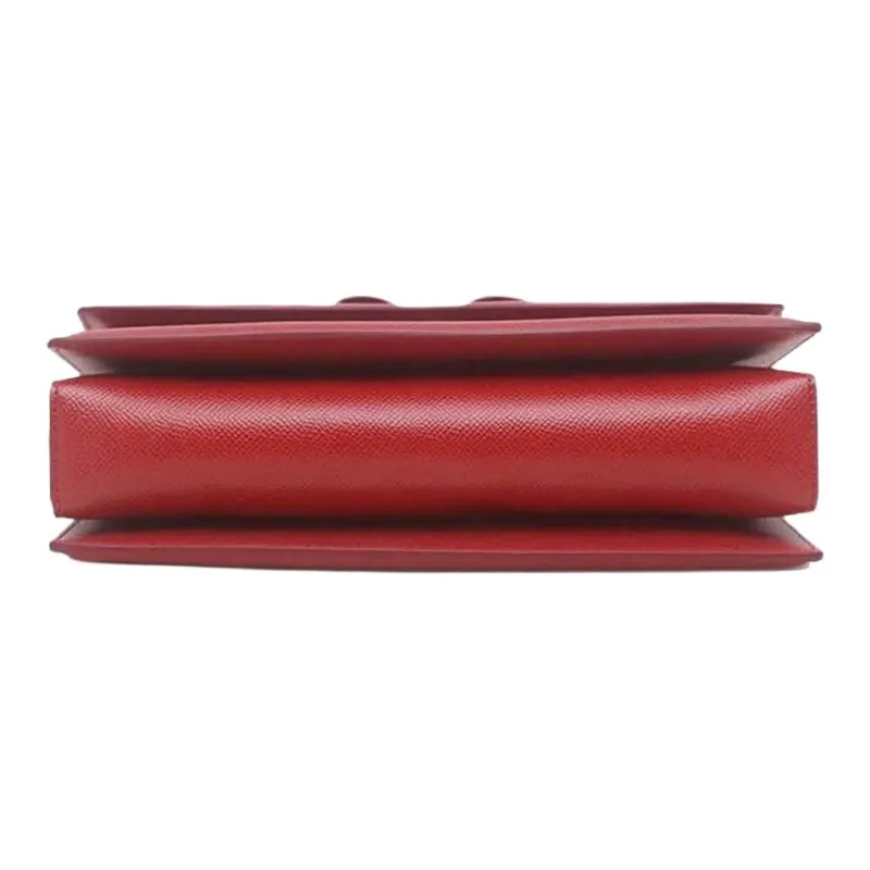 FERRAGAMO Leather Chain Bag, Shoulder Bag, Crossbody Bag Women's Red-5