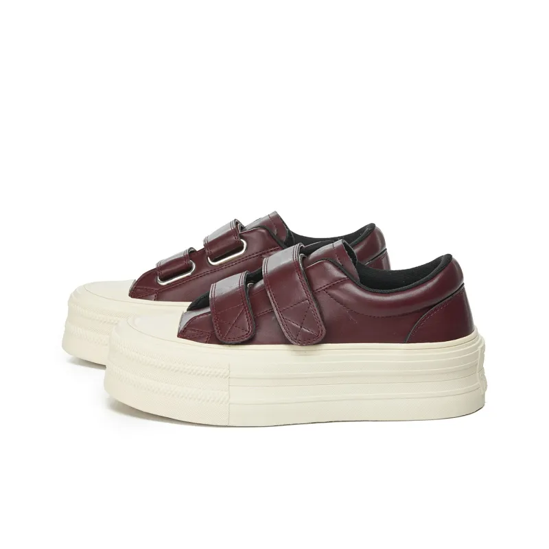 La Chapelle Abrasion Resistant Height Increasing Low Top Skateboard Shoes Women's Angela Red-1